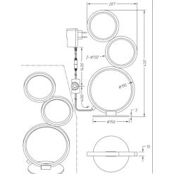Lampade Da Tavolo-Selezionato da Mazzolaluce Lampada da tavolo moderna nera cerchi led 17w 3000k