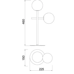Lampade Da Tavolo-Selezionato da Mazzolaluce Lampada da tavolo moderna nera sfere vetro bianco