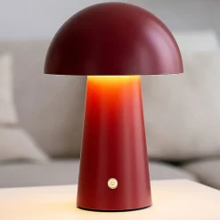 Lampade Da Tavolo-Selezionato da Mazzolaluce Lampada da tavolo moderna ricaricabile led 3000k bordeaux opaco portatile