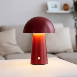 Lampade Da Tavolo-Selezionato da Mazzolaluce Lampada da tavolo moderna ricaricabile led 3000k bordeaux opaco portatile
