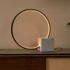 Lampade Da Tavolo-Selezionato da Mazzolaluce Lampada da tavolo nera design anello con base in cemento led