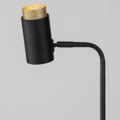 Lampade Da Tavolo-Selezionato da Mazzolaluce Lampada da tavolo nera moderna con portalampada cilindrico