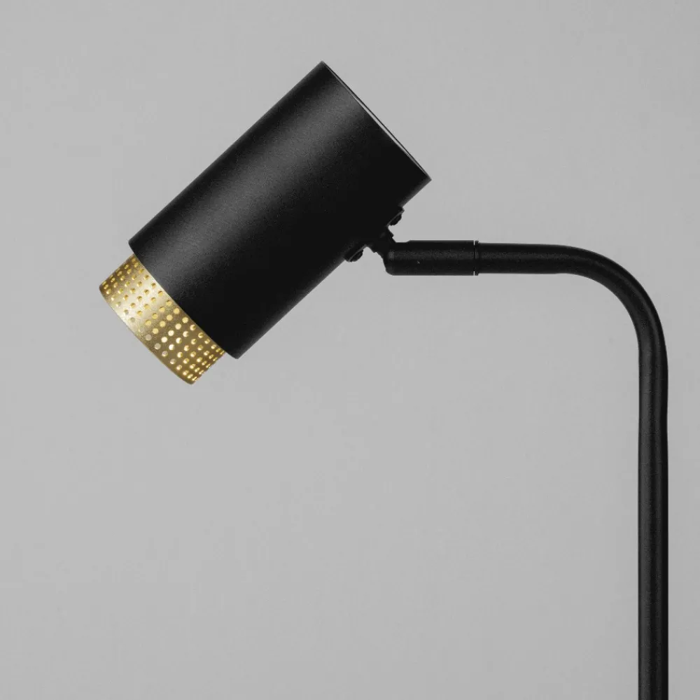 Lampade Da Tavolo-Selezionato da Mazzolaluce Lampada da tavolo nera moderna con portalampada cilindrico