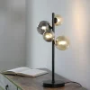 Lampade Da Tavolo-Selezionato da Mazzolaluce Lampada da tavolo nera sfere di vetro fume ambra moderna
