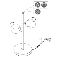 Lampade Da Tavolo-Selezionato da Mazzolaluce Lampada da tavolo nera 2 sfere led orientabili 2700k-6500k