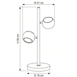 Lampade Da Tavolo-Selezionato da Mazzolaluce Lampada da tavolo nera 2 sfere led orientabili 2700k-6500k