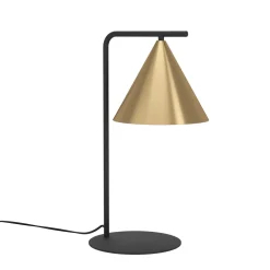 Lampade Da Tavolo-Eglo Lampada da tavolo nero cono oro ottone narices