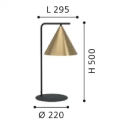 Lampade Da Tavolo-Eglo Lampada da tavolo nero cono oro ottone narices