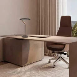 Lampade Da Tavolo-Selezionato da Mazzolaluce Lampada da tavolo nichel design moderna circolare