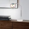 Lampade Da Tavolo-Selezionato da Mazzolaluce Lampada da tavolo orientabile base effetto marmo bianco cromo