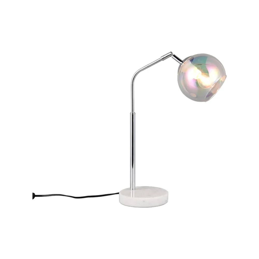 Lampade Da Tavolo-Selezionato da Mazzolaluce Lampada da tavolo orientabile base effetto marmo bianco cromo
