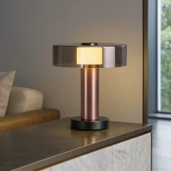 Lampade Da Tavolo-Selezionato da Mazzolaluce Lampada da tavolo oro rosa design moderna fume per camera daletto