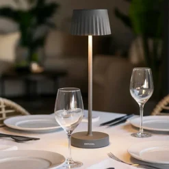 Lampade Da Tavolino Esterno-Ondaluce Lampada da tavolo per esterno lt macao led portatile antracite ip54