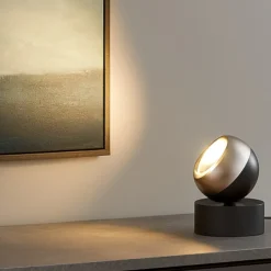 Lampade Da Tavolo-Selezionato da Mazzolaluce Lampada da tavolo per quadro orientabile sfera nichel nero