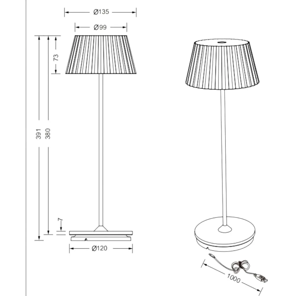 Lampade Da Tavolino Esterno-Selezionato da Mazzolaluce Lampada da tavolo portatile bianca ricaricabile led 3000k