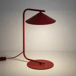 Lampade Da Tavolo-Selezionato da Mazzolaluce Lampada da tavolo rossa design moderna cono in metallo