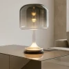 Lampade Da Tavolo-Maytoni Lampada da tavolo spirito vetro fume' nera led 18w 3000k dimmerabile