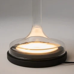 Lampade Da Tavolo-Maytoni Lampada da tavolo spirito vetro fume' nera led 18w 3000k dimmerabile