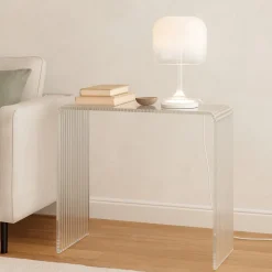 Lampade Da Tavolo-Maytoni Lampada da tavolo spirito per salone vetro fume' bianca led dimmerabile