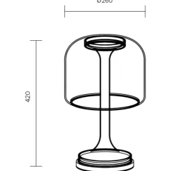 Lampade Da Tavolo-Maytoni Lampada da tavolo spirito per salone vetro fume' bianca led dimmerabile