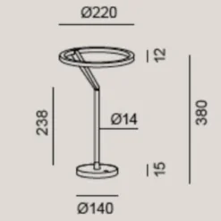 Lampade Da Tavolo-Vivida International Lampada da tavolo titanio led 15w 3000k 4000k dimmerabile vivida meridiana