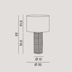 Lampade Da Tavolo-Perenz Illuminazione Lampada da tavolo tribale perenz grigio cemento paralume tessuto