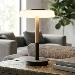 Lampade Da Tavolo-Selezionato da Mazzolaluce Lampada da tavolo vetro bianco parti colore caffè design moderna