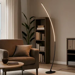 Lampade Da Terra-Selezionato da Mazzolaluce Lampada da terra ad arco nero design moderna led 11w 3000k