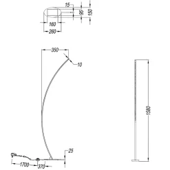 Lampade Da Terra-Selezionato da Mazzolaluce Lampada da terra ad arco nero design moderna led 11w 3000k