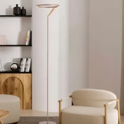 Lampade Da Terra-Selezionato da Mazzolaluce Lampada da terra a piantana moca caffe moderna led 26w 3000k biemissione