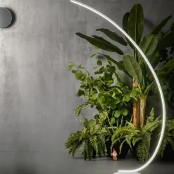 Lampade Da Terra-Gea Luce Lampada da terra bianca iole curva moderna led 30w 3000k