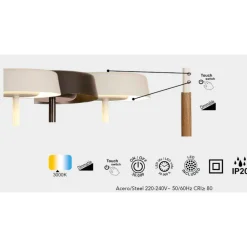Lampade Da Terra-Selezionato da Mazzolaluce Lampada da terra bianca moderna luce led 30w 3000k biemissione