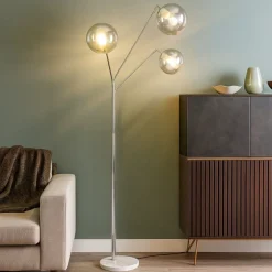Lampade Da Terra-Selezionato da Mazzolaluce Lampada da terra bocce vetro sfere cromo moderna