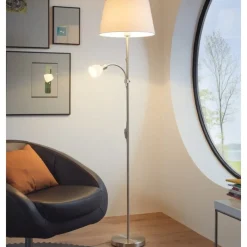 Lampade Da Terra-Eglo Lampada da terra braccio orientabile moderna conesa