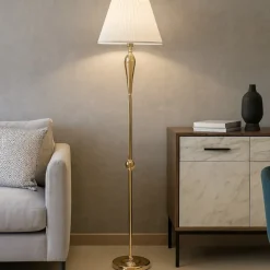 Lampade Da Terra-Ondaluce Lampada da terra classica vetro ambra per salotto