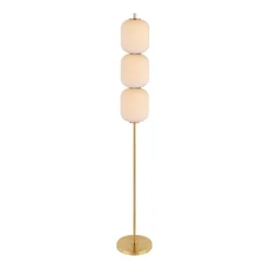 Lampade Da Terra-Selezionato da Mazzolaluce Lampada da terra contemporanea metallo oro vetri bianchi led cct