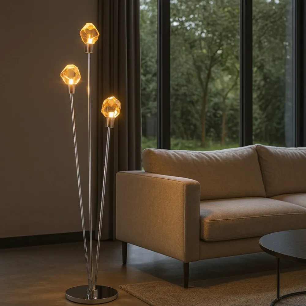 Lampade Da Terra-Selezionato da Mazzolaluce Lampada da terra contemporanea cristalli led 2300k 3000k 4000k per salotto