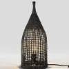 Lampade Da Terra-Selezionato da Mazzolaluce Lampada da terra contemporanea nera in rattan