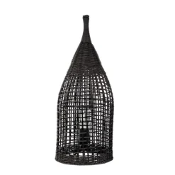 Lampade Da Terra-Selezionato da Mazzolaluce Lampada da terra contemporanea nera in rattan