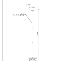 Lampade Da Terra-Selezionato da Mazzolaluce Lampada da terra cromata doppia luce led 20w 3000k dimmerabile