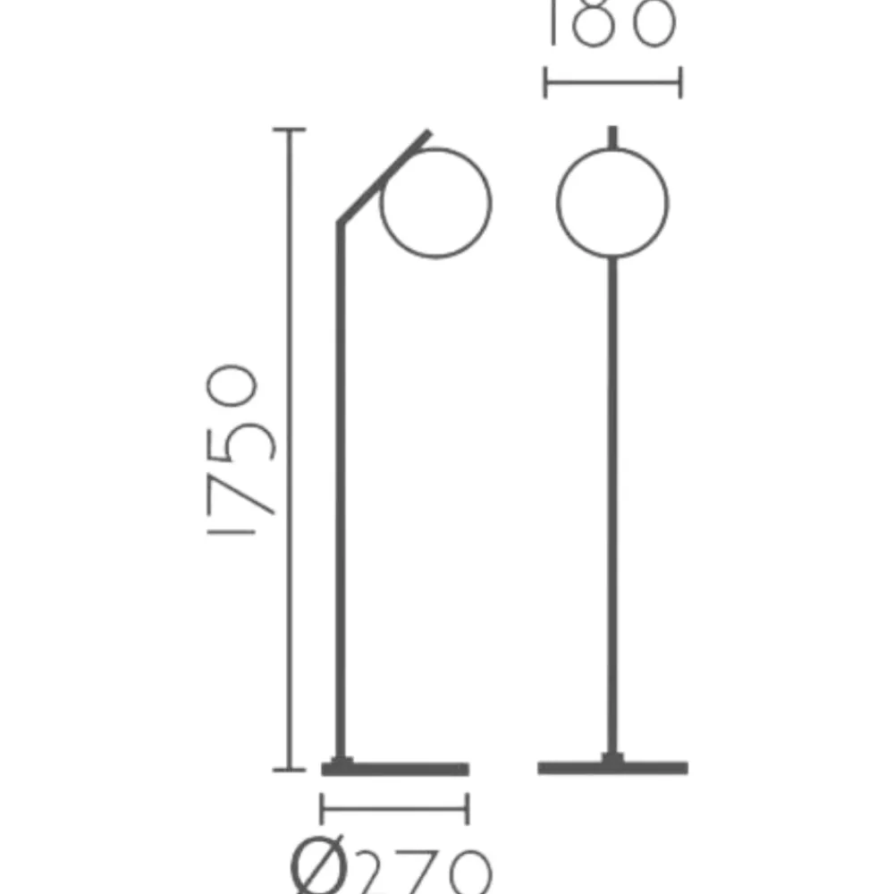 Lampade Da Terra-Selezionato da Mazzolaluce Lampada da terra design moderna bianca sfera di vetro