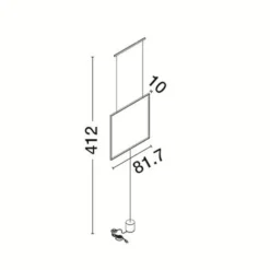 Lampade Da Terra-Selezionato da Mazzolaluce Lampada da terra design moderno quadrato sospeso led 3000k nero