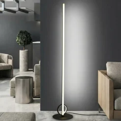 Lampade Da Terra-Selezionato da Mazzolaluce Lampada da terra design moderna nera led 24w 3000k sottile