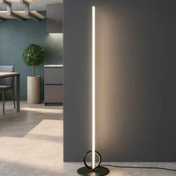 Lampade Da Terra-Selezionato da Mazzolaluce Lampada da terra design moderna nera led 24w 3000k sottile