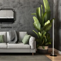 Lampade Da Terra-Selezionato da Mazzolaluce Lampada da terra design moderna nera led 24w 3000k sottile