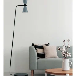 Lampade Da Terra-Miloox Lampada da terra dimmerabile grigio graal 2 luci