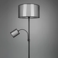 Lampade Da Terra-Selezionato da Mazzolaluce Lampada da terra due luci orientabile paralume in tessuto