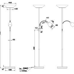 Lampade Da Terra-Selezionato da Mazzolaluce Lampada da terra due luci orientabile per soggiorno
