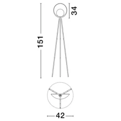 Lampade Da Terra-Selezionato da Mazzolaluce Lampada da terra eclissi led 3000k tre piedi
