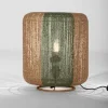 Lampade Da Terra-Selezionato da Mazzolaluce Lampada da terra etnica paralume corda intrecciata rattan
